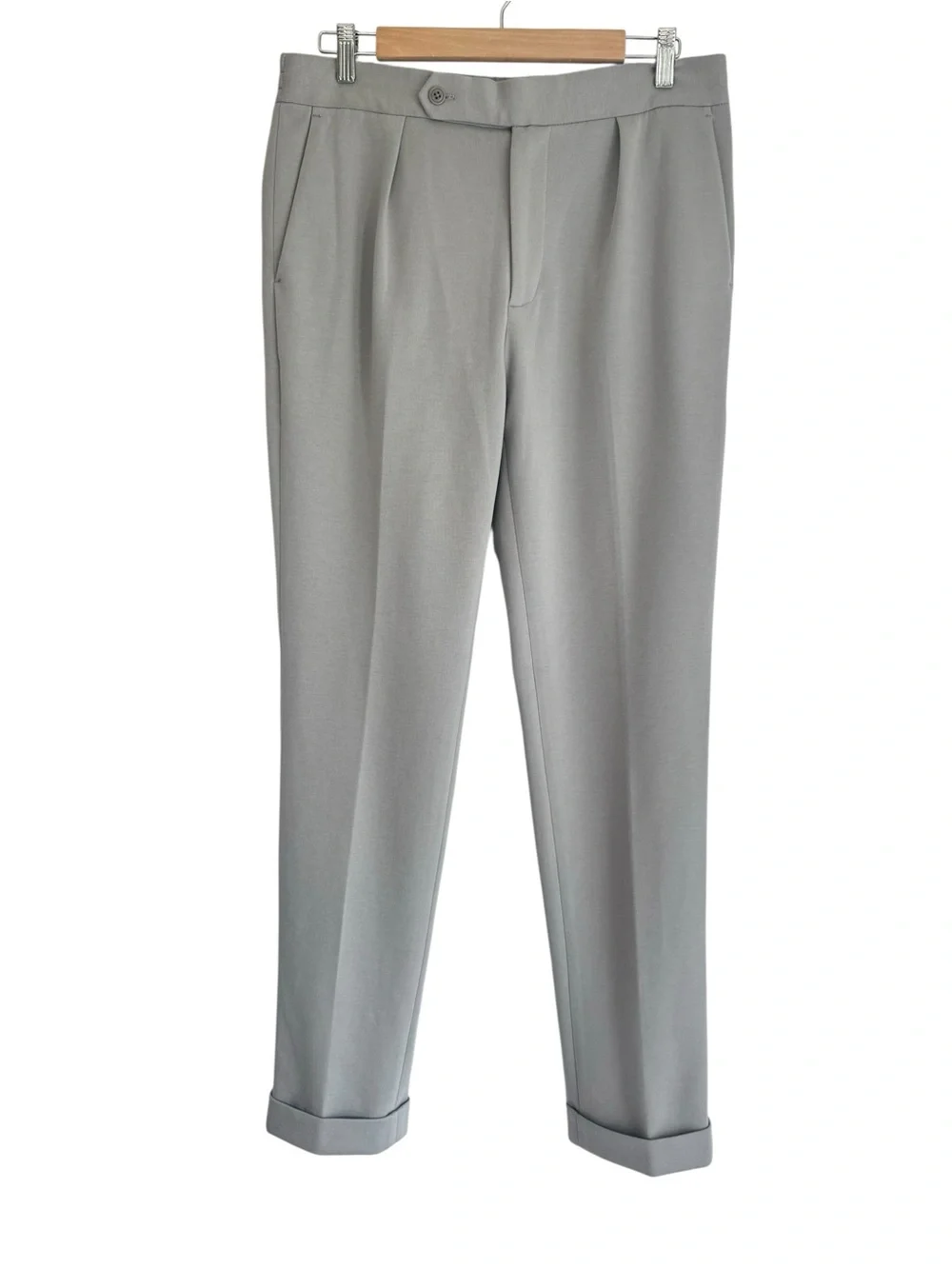 Polo Ralph Lauren Double-Knit Suit Trousers Gray Drawstring Pants Size 34/32